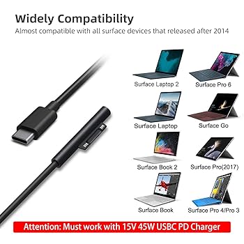 Surface laptop 2 type-c充電アダプタ付き 純正新品 Microsoft Surface 1/2 WindowsRT 用 24W ACアダプター